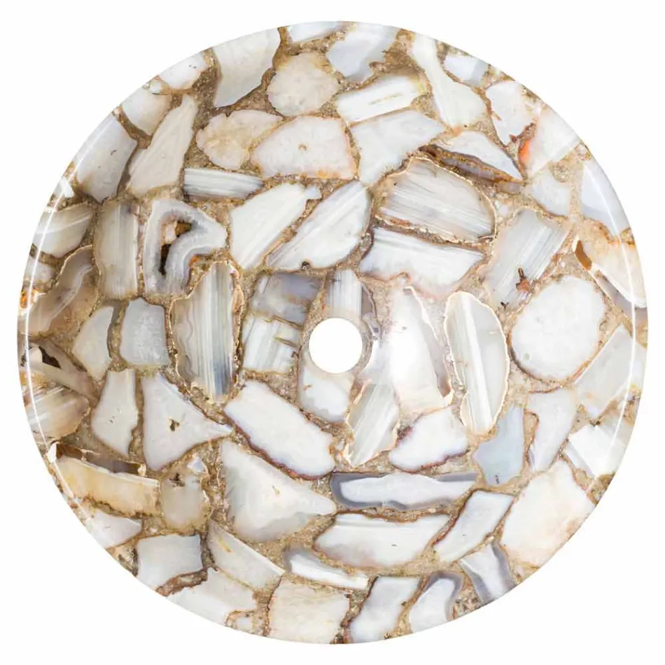 Countertop runde sten support agat Mila, enkelt stykke Viadurini