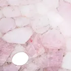 Rund håndvask i rosenkvarts Paloma, håndlavede Viadurini