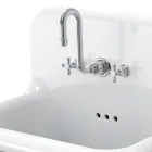 Vintage vægmonteret dobbelt håndvask Grå keramisk håndvask - jack Viadurini