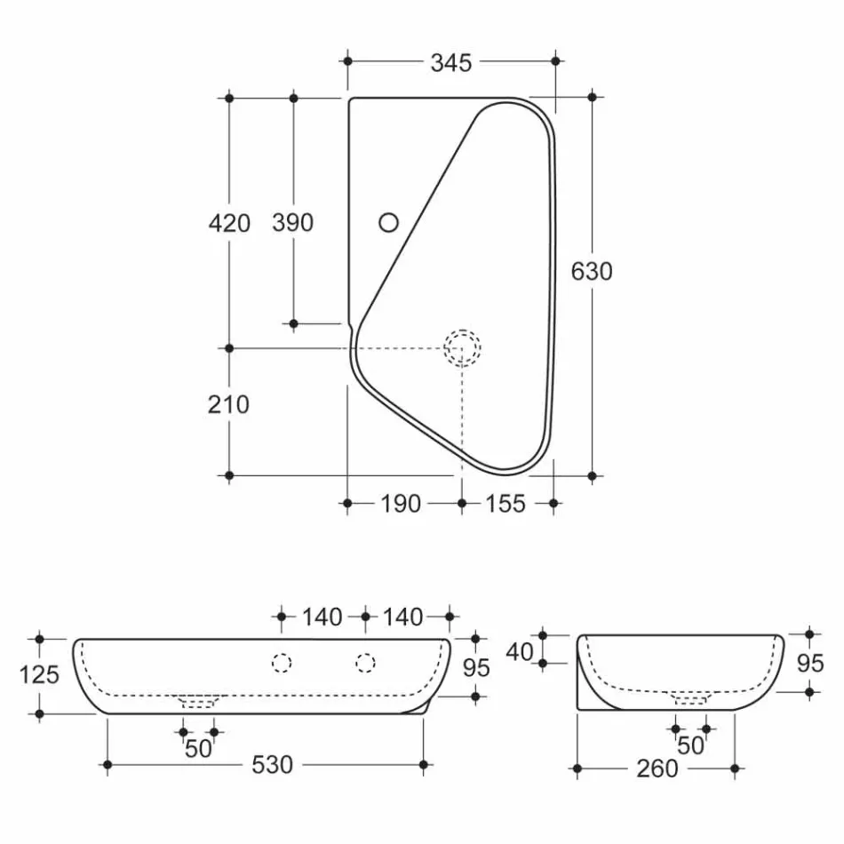 Countertop håndvask / design keramik lavet i Italien Sheyla Viadurini