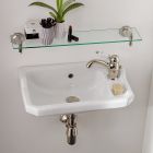 Hængende håndvask i klassisk designkeramik, fremstillet i Italien - Nausica Viadurini