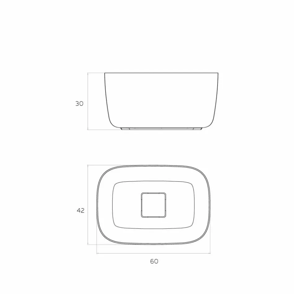 Fritstående fritstående skålvask lavet i Italien, Lallio Viadurini