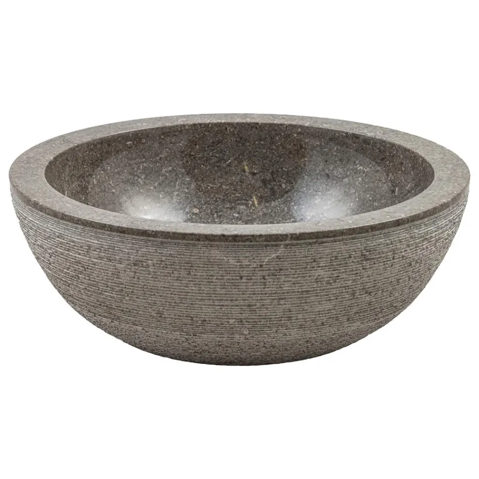Cirkulær bordvask i håndlavet marmor, Bucine Viadurini