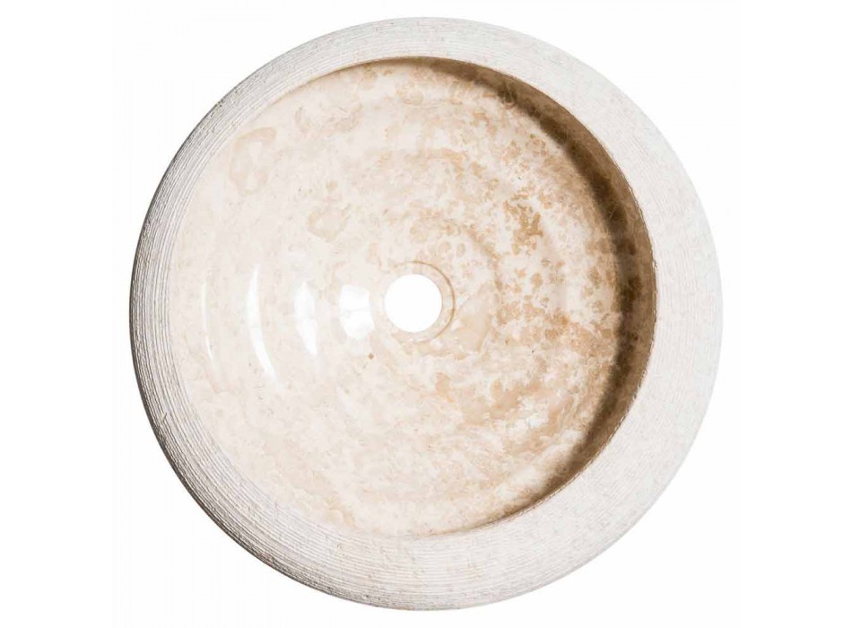Cirkulær stående håndvask af hvid marmor, Bucciano Viadurini