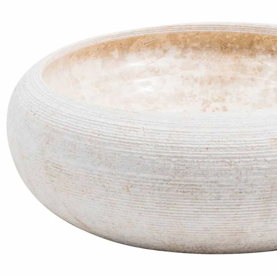 Cirkulær stående håndvask af hvid marmor, Bucciano Viadurini