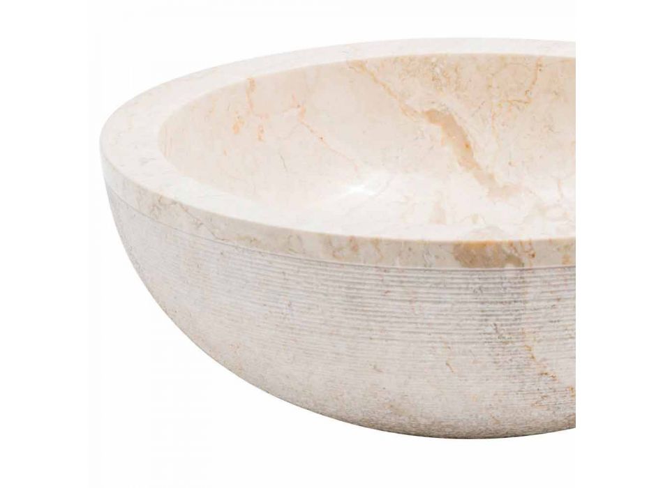 Bordtæppe design håndvask i hvid marmor, Budoni Viadurini