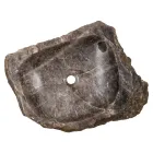 Håndlavet bordvask i røgkvartssten, Vigasio Viadurini