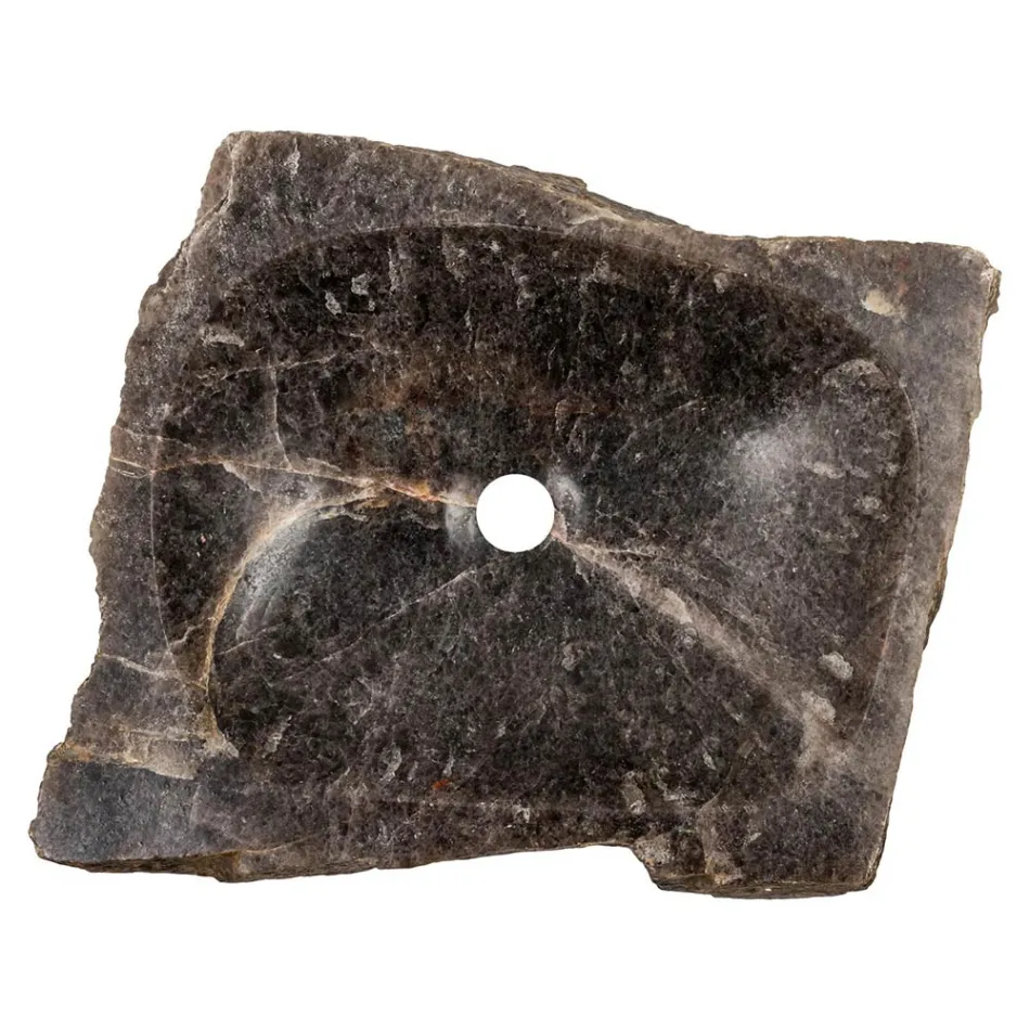 Håndlavet bordvask i røgkvartssten, Vigasio Viadurini