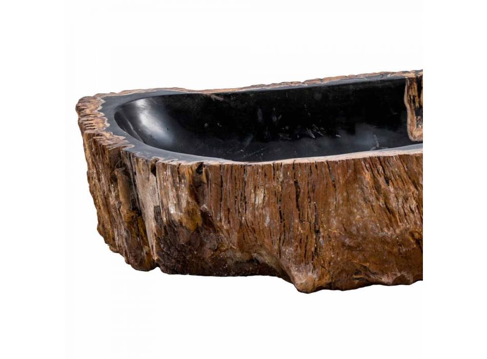 Moderne håndlavet bordplade lavet af fossilt træ, Negrar Viadurini