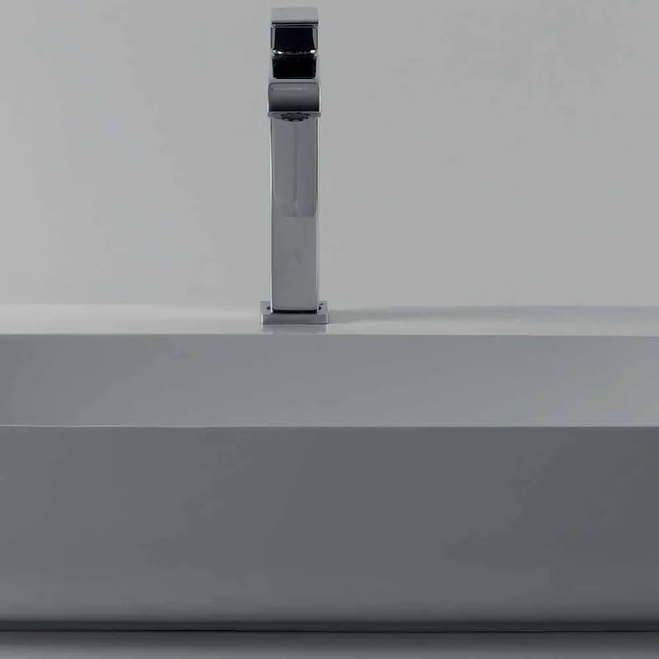 Fritstående eller suspenderet keramisk vask L 90cm lavet i Italien, Gais Viadurini