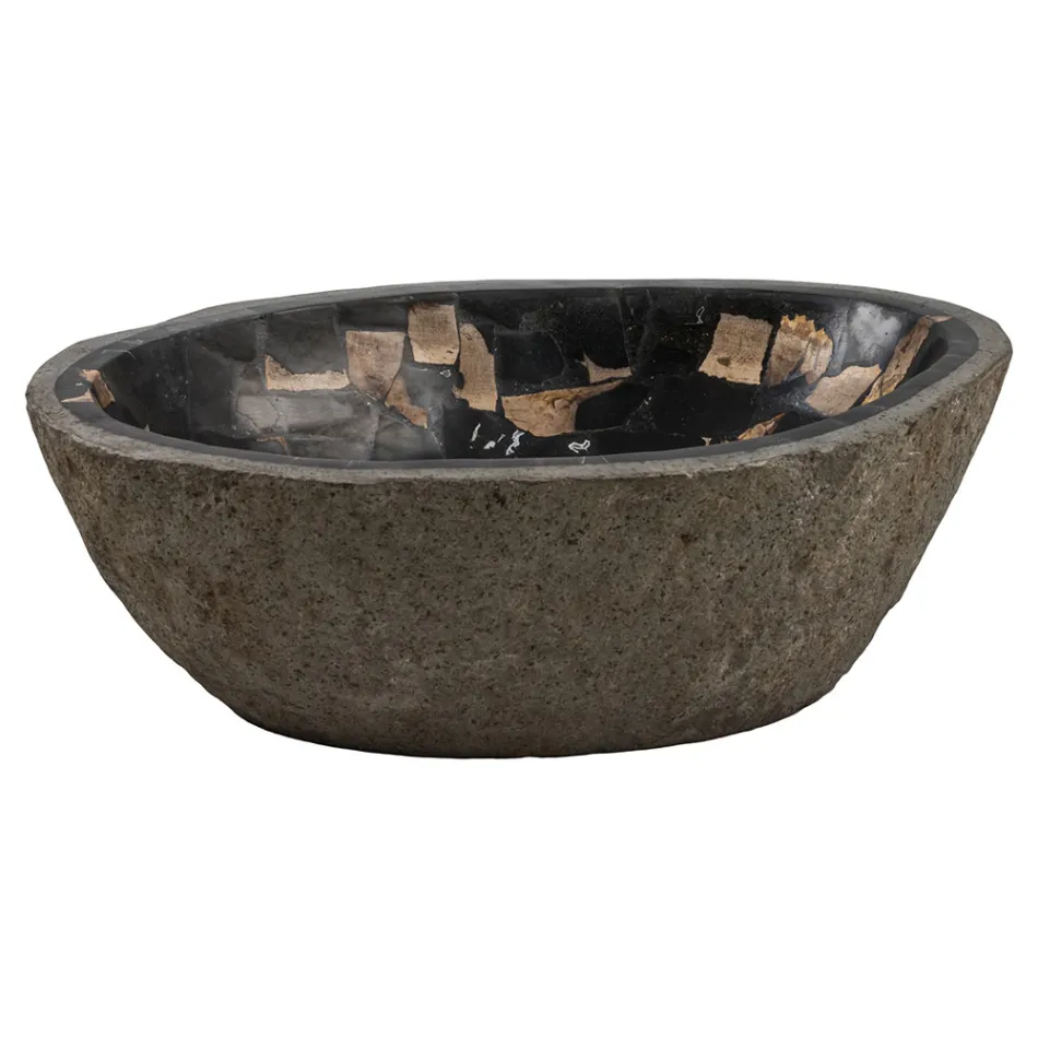 Bordvask håndlavet i flodsten, Palizzi Viadurini