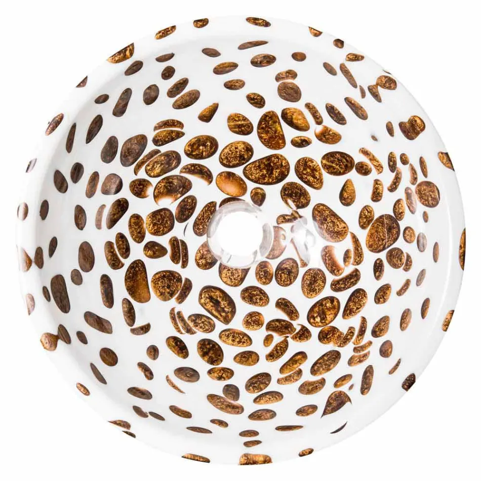 Moderne, rund bordplade af harpiks, Bussi Viadurini