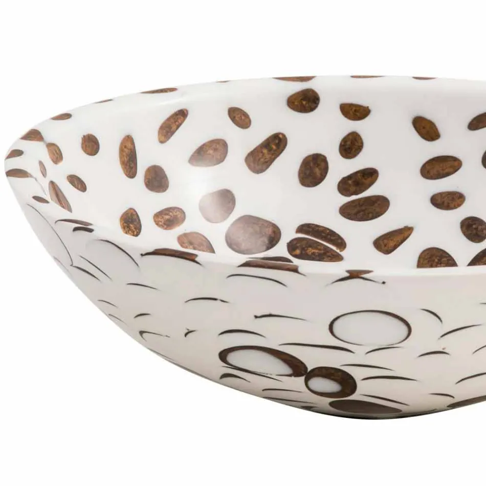 Moderne, rund bordplade af harpiks, Bussi Viadurini