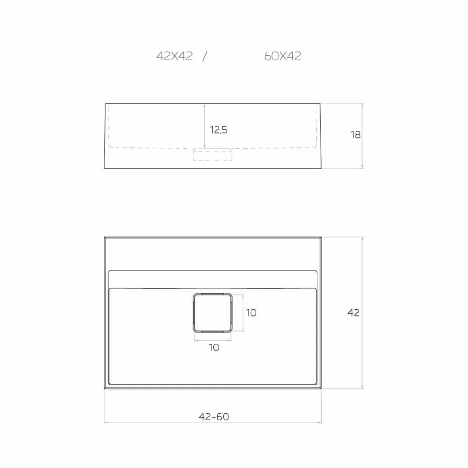 Moderne design bordplade lavet i Italien, Lavis Viadurini