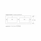 Moderne ophængt dobbeltvask i Luxolid lavet i Italien, Ruffano Viadurini