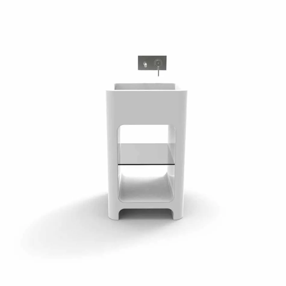 Moderne monoblok fritstående vask lavet i Italien, Tufino Viadurini