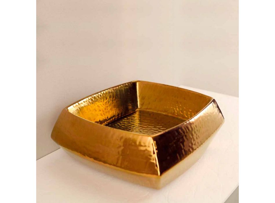 Designer håndvask i bronze keramik lavet i Italien Simon Viadurini
