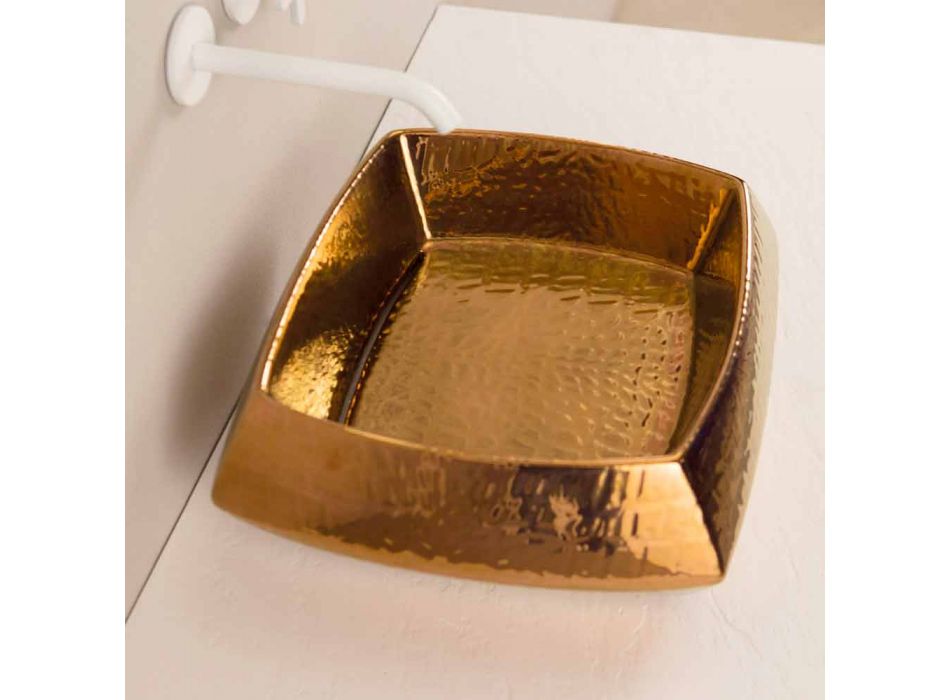 Designer håndvask i bronze keramik lavet i Italien Simon Viadurini