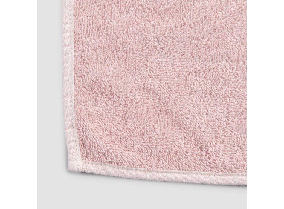 Badehåndklæde til gæster i terry med blandet linned kant 6 stykker - kam