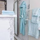 Badehåndklæde til gæster i terry med blandet linned kant 6 stykker - kam Viadurini
