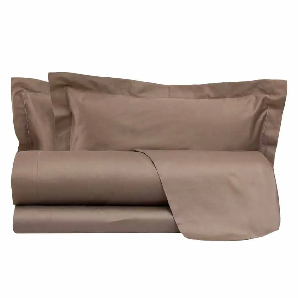 Satinplader i bomuld til ensfarvet dobbeltseng - Freesia Viadurini