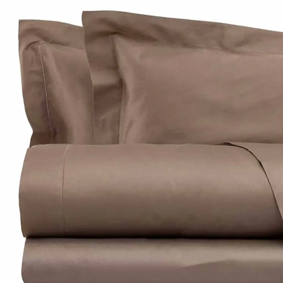 Satinplader i bomuld til ensfarvet dobbeltseng - Freesia Viadurini