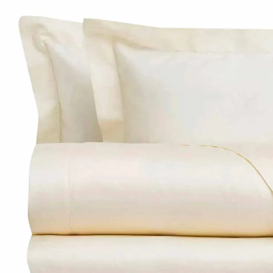 Satinplader i bomuld til ensfarvet dobbeltseng - Freesia Viadurini