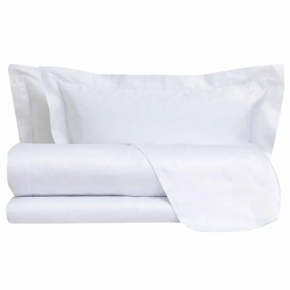 Satinplader i bomuld til ensfarvet dobbeltseng - Freesia Viadurini