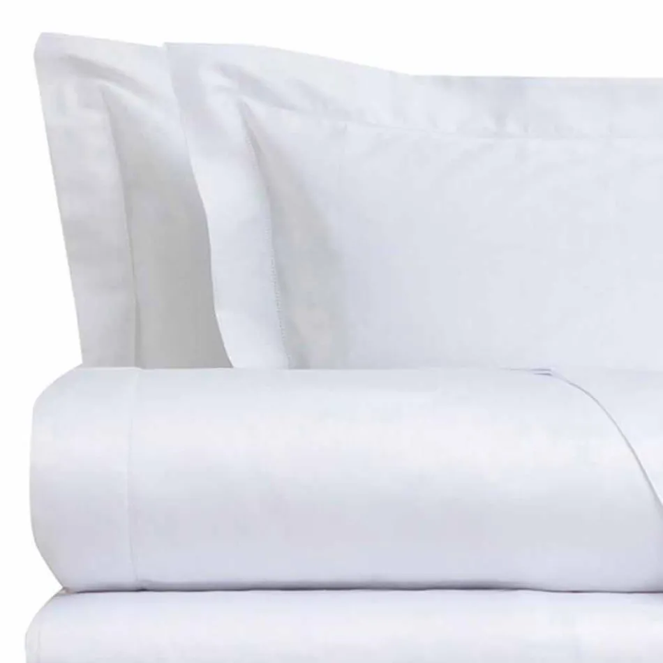 Satinplader i bomuld til ensfarvet dobbeltseng - Freesia Viadurini