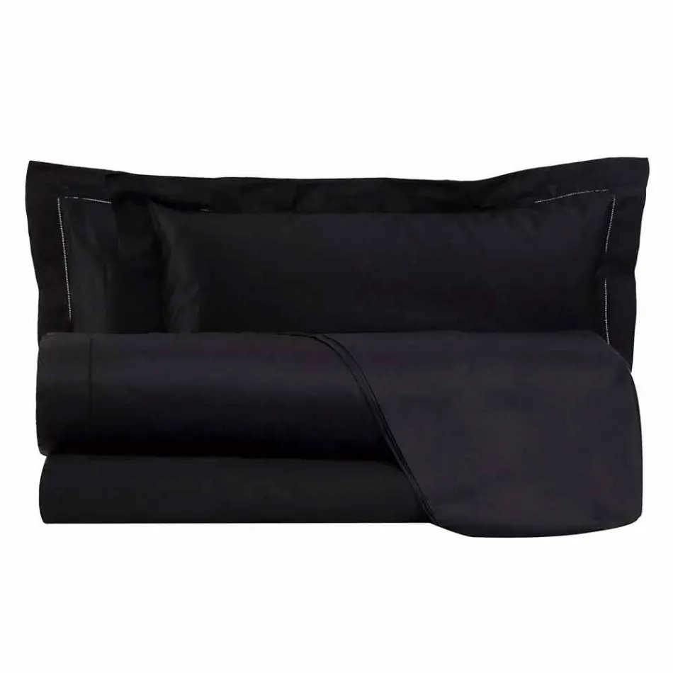 Satinplader i bomuld til ensfarvet dobbeltseng - Freesia Viadurini