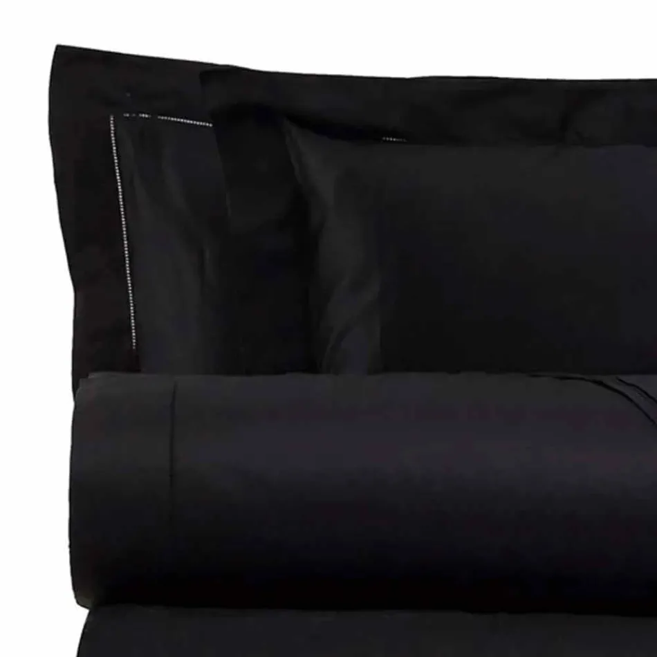 Satinplader i bomuld til ensfarvet dobbeltseng - Freesia Viadurini