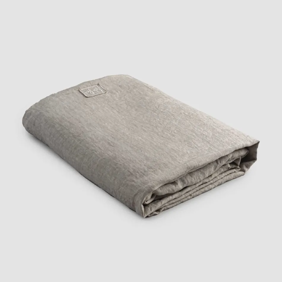 Dobbelt pasformslagner i sort linned, smør eller gammelt kridt - Fiumano Viadurini