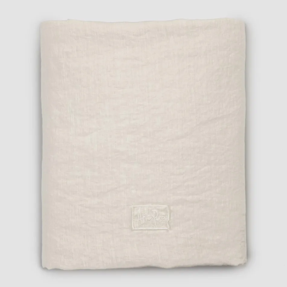 Dobbelt pasformslagner i sort linned, smør eller gammelt kridt - Fiumano Viadurini