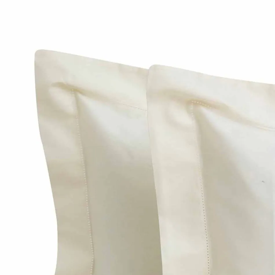 Ensfarvet ark komplet i bomuldssatin til dobbeltseng - Hibiscus Viadurini