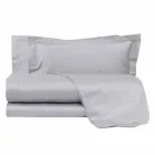 Ensfarvet ark komplet i bomuldssatin til dobbeltseng - Hibiscus Viadurini