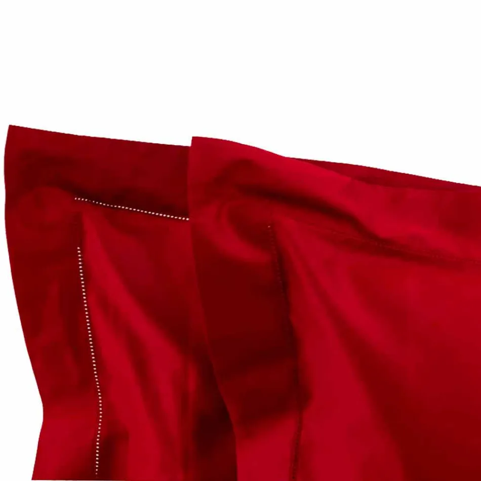 Ensfarvet ark komplet i bomuldssatin til dobbeltseng - Hibiscus Viadurini