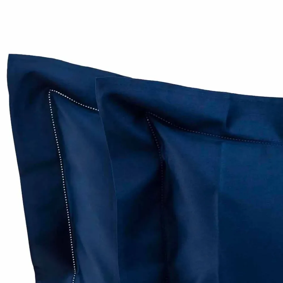 Ensfarvet ark komplet i bomuldssatin til dobbeltseng - Hibiscus Viadurini