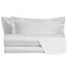 Ensfarvet ark komplet i bomuldssatin til dobbeltseng - Hibiscus Viadurini