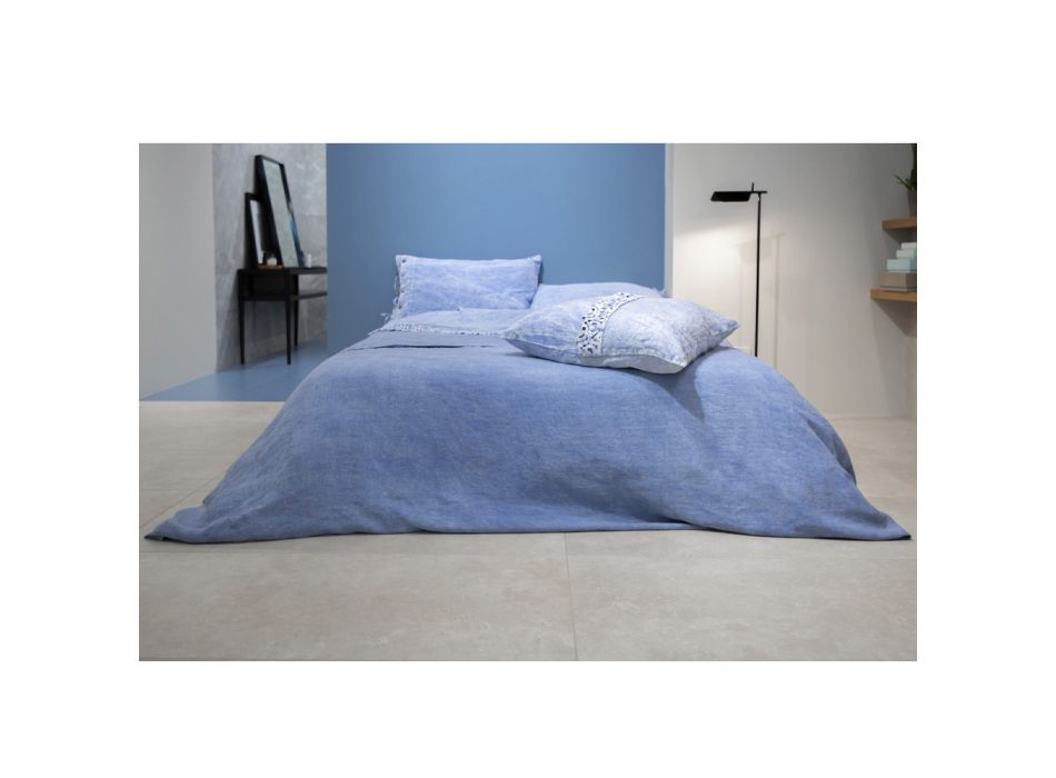 Dobbelt sengetøj, luksusfarvet linned lavet i Italien - Fiumano Viadurini