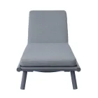 196x75 cm udendørs solseng i aluminium med hynde - Sundra Viadurini