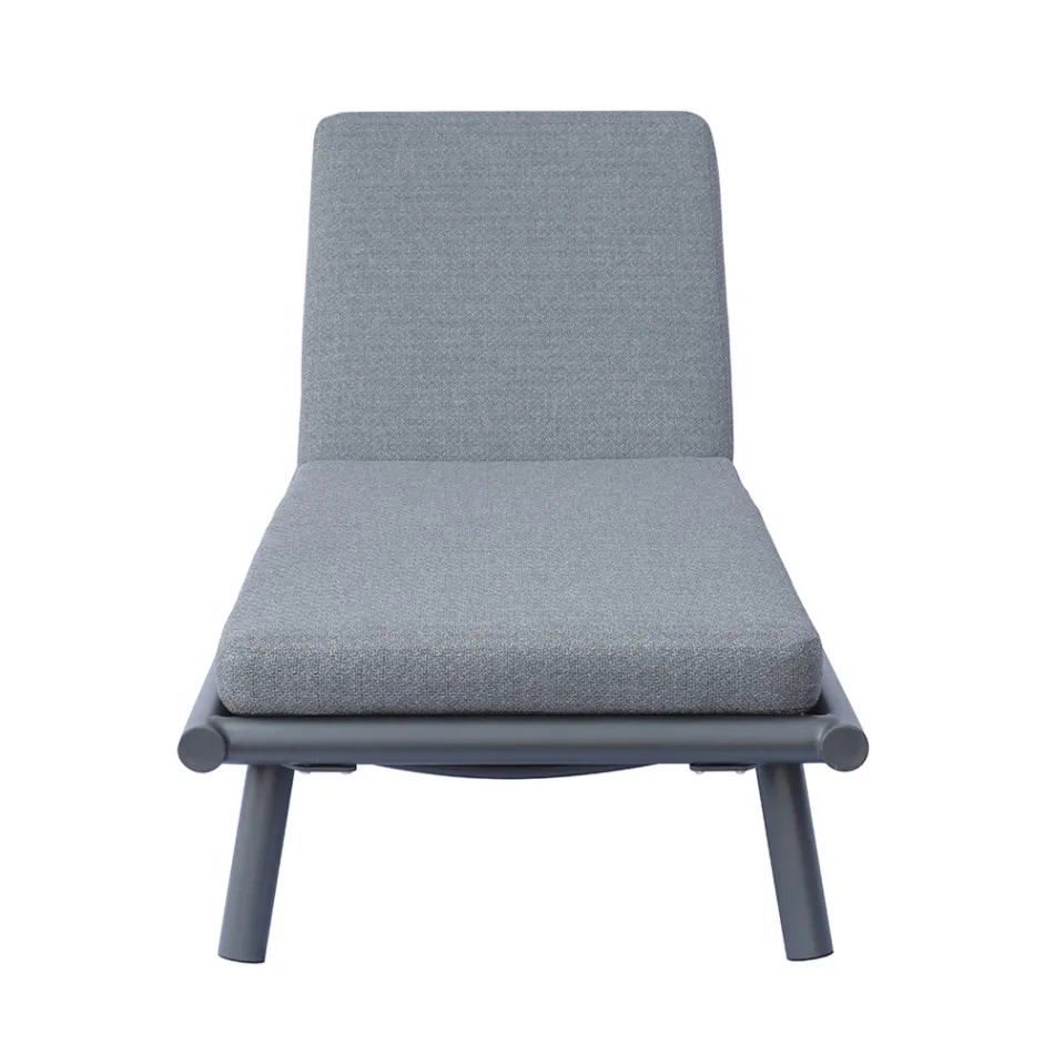 196x75 cm udendørs solseng i aluminium med hynde - Sundra Viadurini