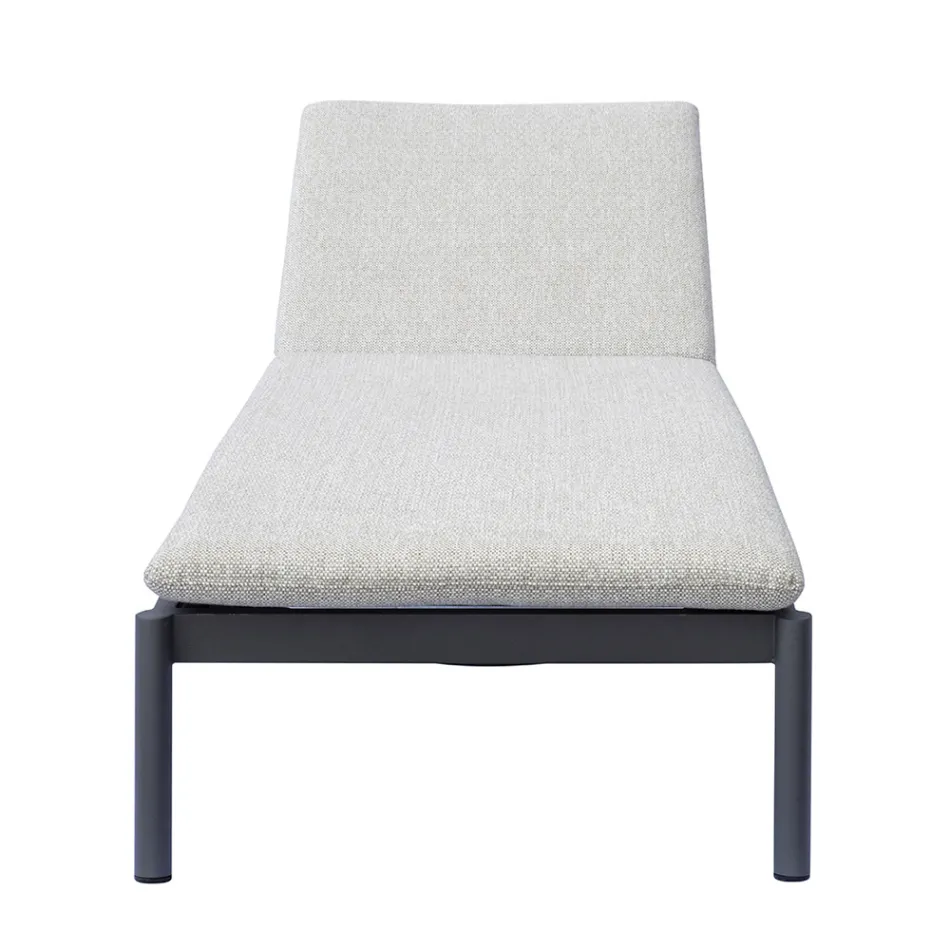 205x76 cm udendørs solseng i aluminium med hynde - Tessara Viadurini