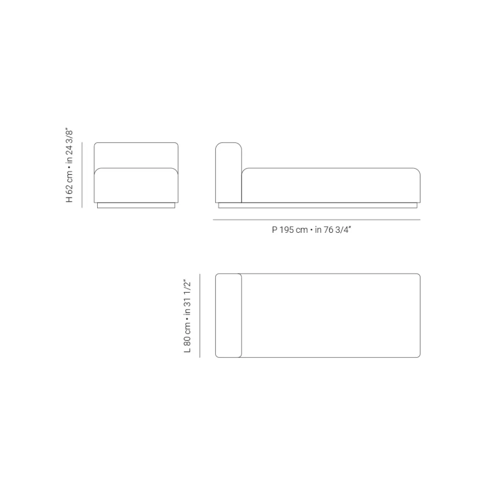 Udendørs solseng med polstring i drænende gummi Fremstillet i Italien - Bahias Viadurini