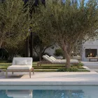 Udendørs liggestol med stel af teaktræ lavet i Italien - Briga Viadurini