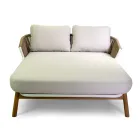 Udendørs liggestol med teakstel, reb og hynder - Telt Viadurini