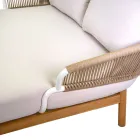 Udendørs liggestol med teakstel, reb og hynder - Telt Viadurini