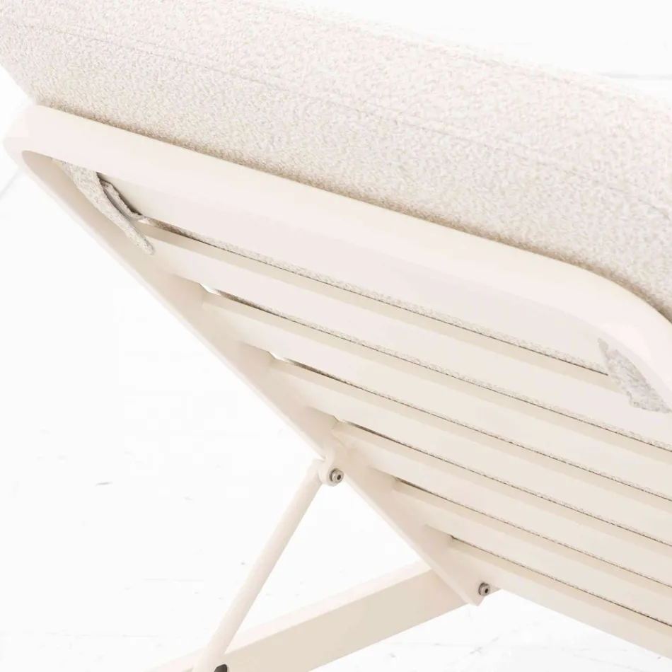 Udendørs liggestol i aluminium og stof med hjul - Solaria Viadurini