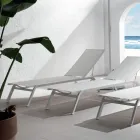 Udendørs solseng i aluminium og tekstilen med udtrækkelige hjul, 2 stk - æsel Viadurini