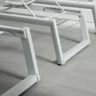 Udendørs solseng i aluminium og tekstilen med udtrækkelige hjul, 2 stk - æsel Viadurini