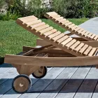 Udendørs solseng i naturlig teak - Yggdrasil Viadurini